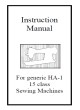 Singer & Generic HAx1 - 15 Class Instruction Manual